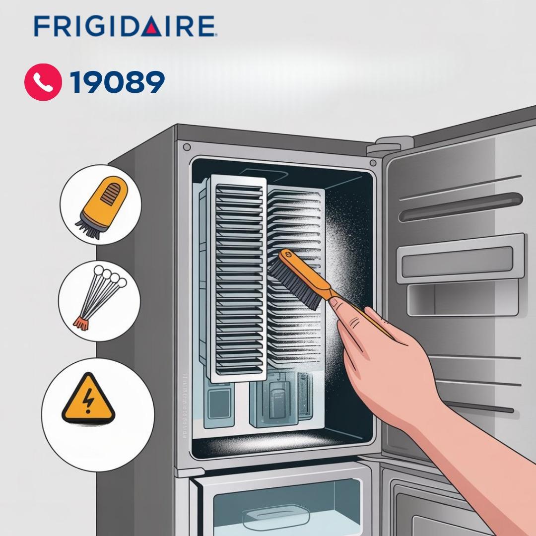 تنظيف فتحات التهوية والمكثف والضاغط بثلاجة فريجيدير تنظيف فتحات التهوية والمكثف والضاغط بثلاجة فريجيدير